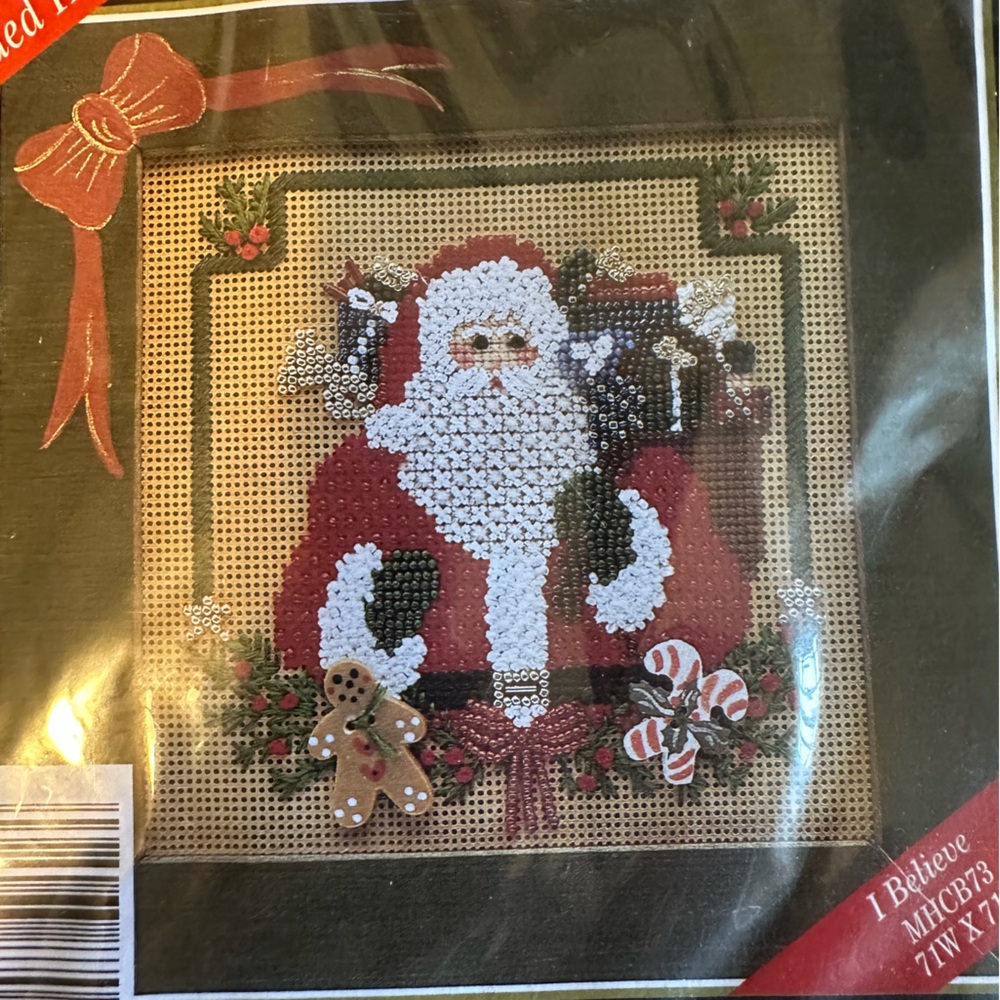 Santa Claus Holiday Cross-Stitch complete  Kit - mini